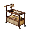 Bamboo Mobile Coffee Table with Wheels for Living Room and Bedroom, Space Saving - view 2