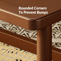 Bamboo Mobile Coffee Table with Wheels for Living Room and Bedroom, Space Saving - view 5