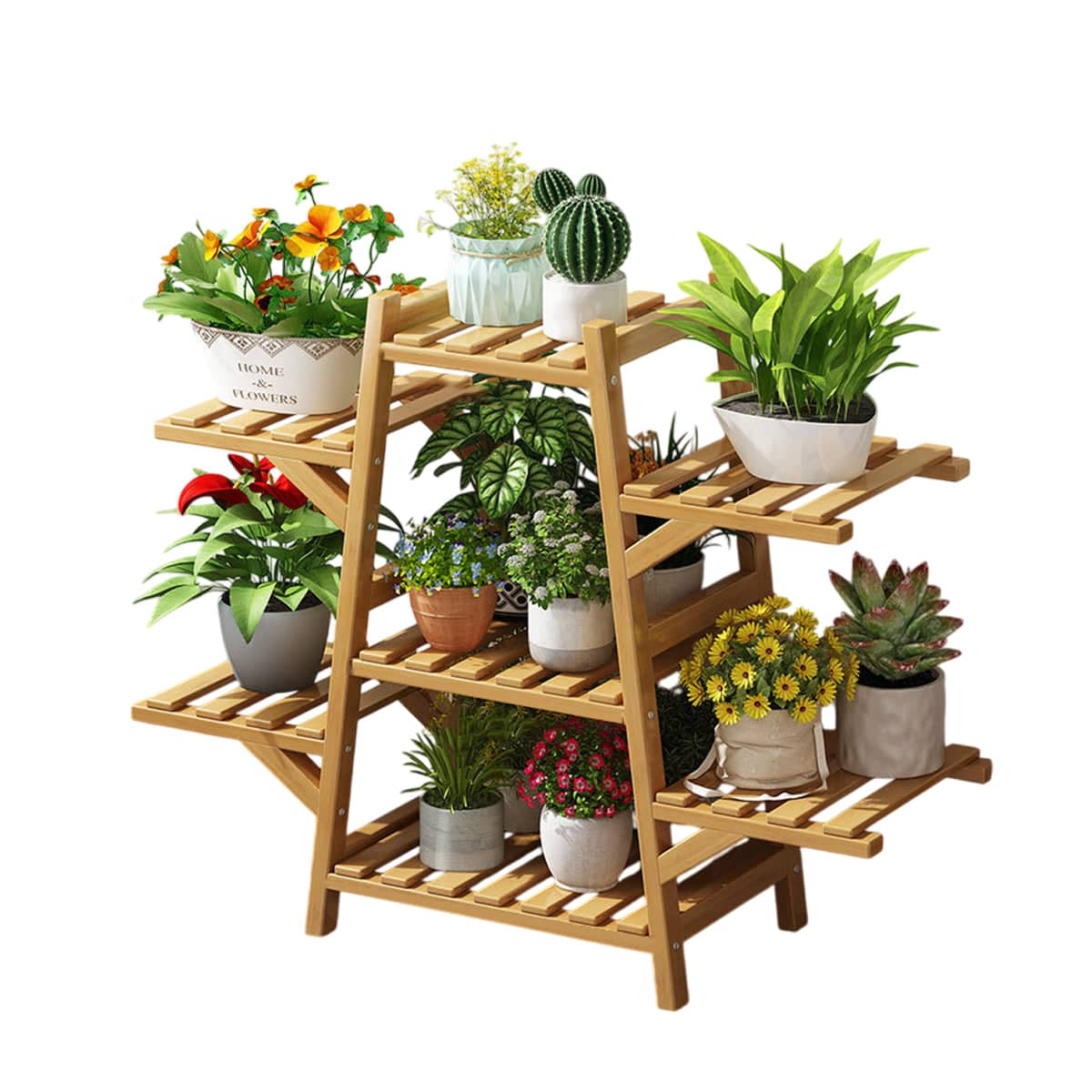 Bamboo Multi Layer Plant Stand Indoor Flower Pot Shelf - 7 Layer