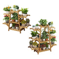 Bamboo Multi Layer Plant Stand Indoor Flower Pot Shelf - 7 Layer - view 3