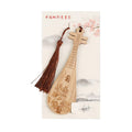Bamboo Pipa Bookmark with Tassel - Chrysanthemum Design