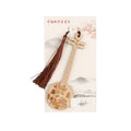 Bamboo Ruan Pipa Bookmark with Tassel - Chrysanthemum Design