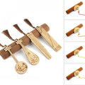 Bamboo Sector Bookmark (Fan Shape) with Tassel - Orchid Design - view 4