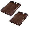 Bamboo Serving Tray with Handles, Walnut Colour - Small (28 x 20 cm) - view 3