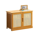 Bamboo Shoe Changing Cabinet with Closed Back, Space Saving for Entryway and Hallway - view 2