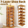 Bamboo Shoe Rack with 7 Tiers, 25 x 23 x 115 cm