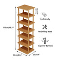 Bamboo Shoe Rack with 7 Tiers, 25 x 23 x 115 cm - view 3