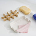 Bamboo Soap Dish with Removable Drain Rack - White - view 5