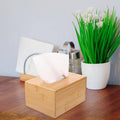 Bamboo Tissue Box Holder Wooden Cover Dispenser Storage Case for Home and Office - view 5