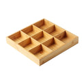 Bamboo Wood 9 Grid Food Plate Serving Tray for Hotel BBQ Hot Pot Home Party - 33 cm - view 2