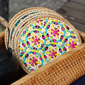 Bamboo Woven Cup Mat Bowl Pad Heat Resistant Set of 4 for Kitchen and Dining Table, 16 cm - view 4