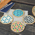 Bamboo Woven Cup Mat Bowl Pad Heat Resistant Set of 4 for Kitchen and Dining Table, 16 cm - view 5