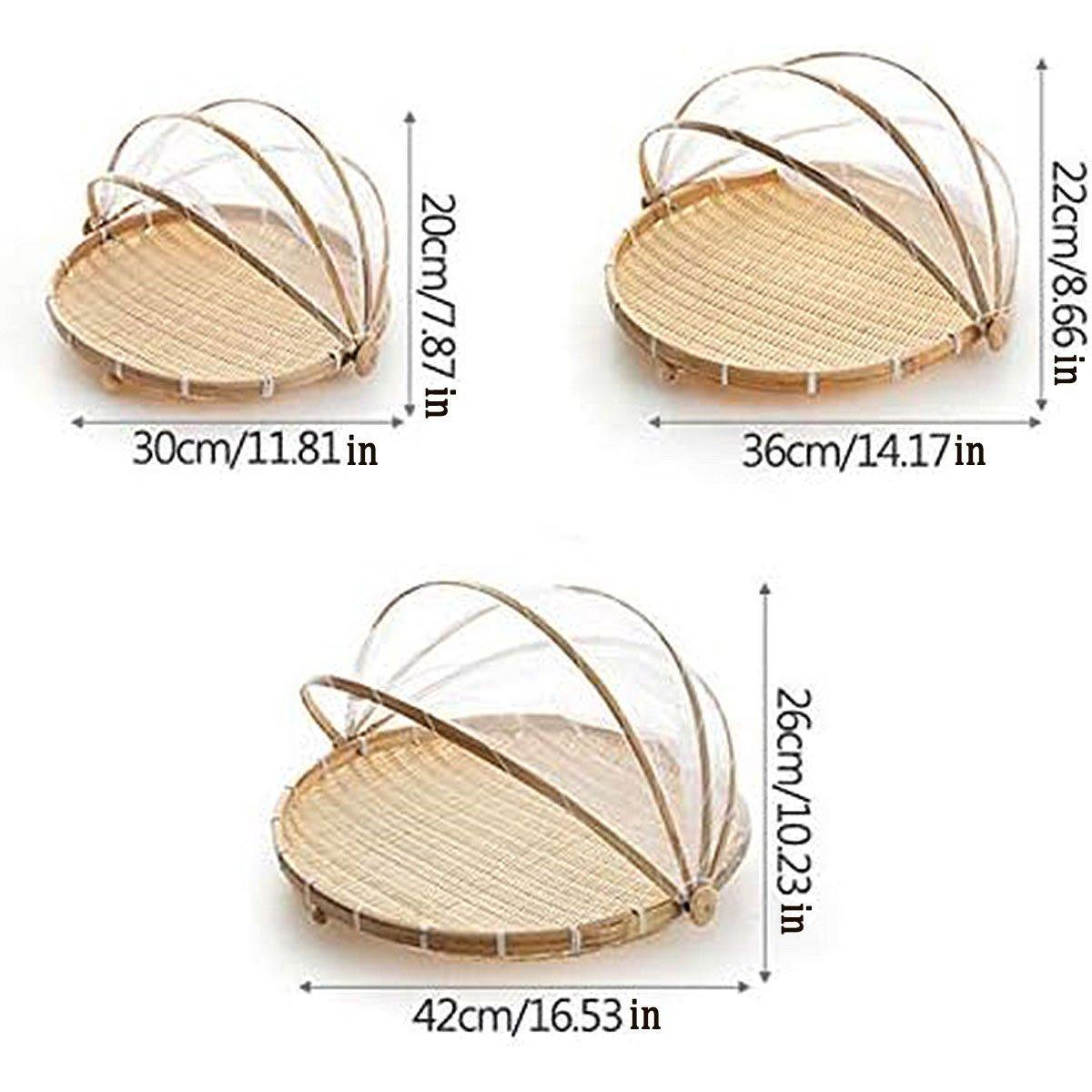 Bamboo Woven Storage Basket with Mesh Cover - Small, 30 cm - view 4
