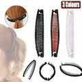 Banana Hair Clips with Comb, Plastic Ponytail Holders, Pack of 5 - Brown - view 2