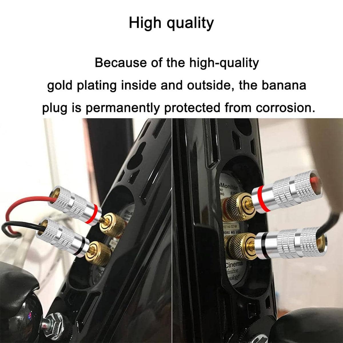 Banana Plugs for Speaker Cable, 24K Gold Plated, Pack of 20 - view 5
