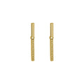 Bar Drop Earrings for Women - Slim Gold-Tone Bars with Sparkling Detail