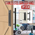 Barn Door Handle Set in Matte Black Stainless Steel, 30 cm
