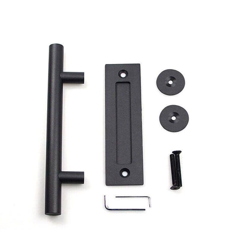 Barn Door Handle Set in Matte Black Stainless Steel, 30 cm - view 2