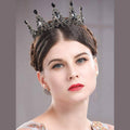 Baroque Princess Full Circle Crown for Birthdays and Weddings - Black Crystals - view 4