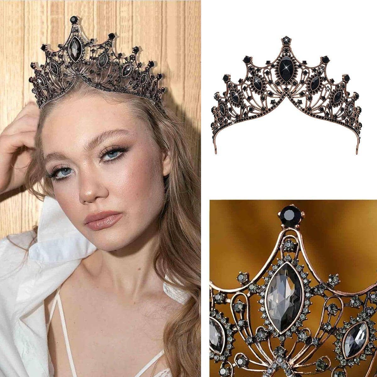 Baroque Style Bridal Tiara Crown, Wedding Party Headpiece for Women - view 4