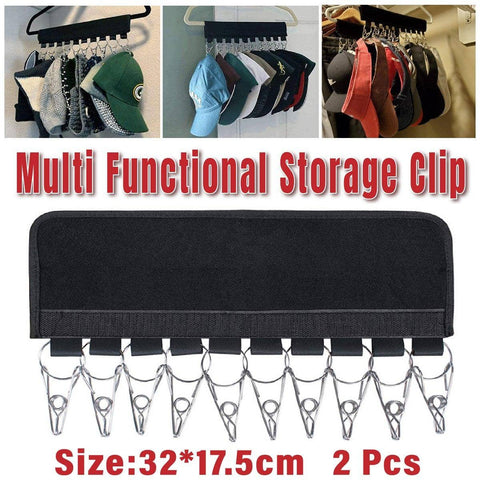 Baseball Cap Storage Clips, Pack of 2, Black
