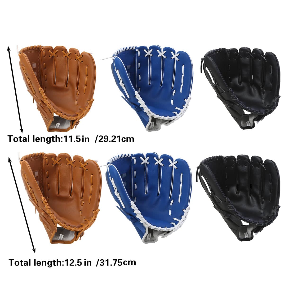 Baseball Glove Thickened Softball Glove Pitcher Mitt for Training - Blue, 11.5 Inch (29.21 cm) - view 4