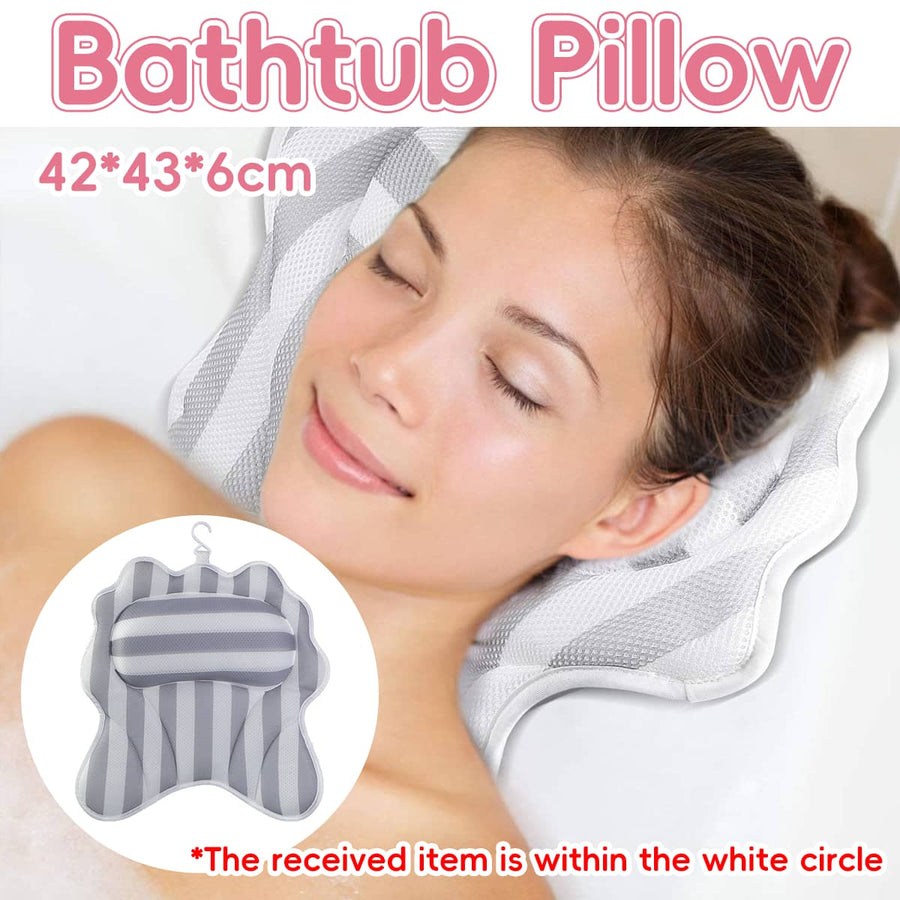 Bath Pillow Non Slip with Suction Cups for Bathroom and Spa Relaxation