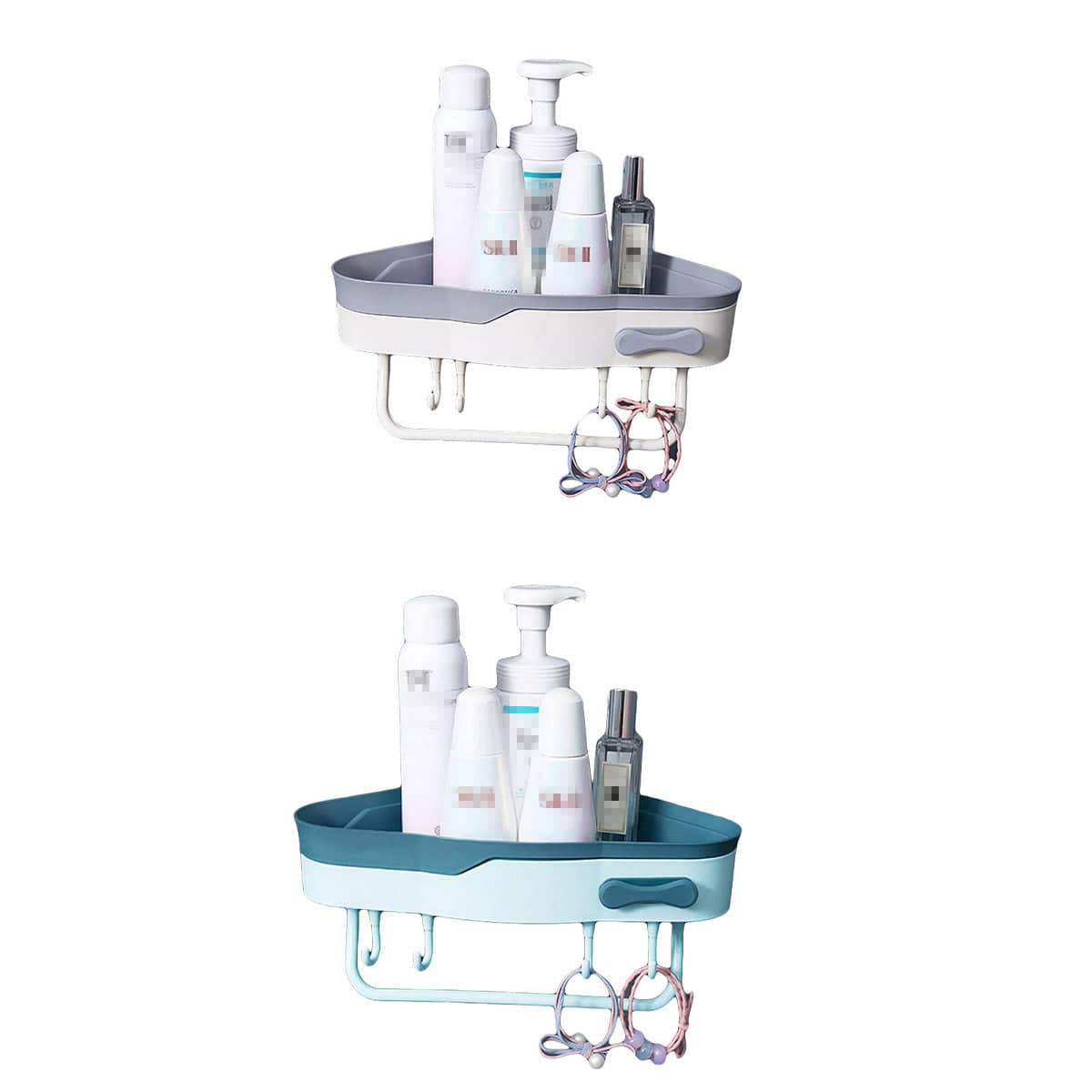 Bathroom Corner Shower Shelf, No-Drill Triangle Caddy - White - view 3