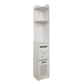 Bathroom Corner Storage Rack Durable Floor Standing Space Saving Rack - Slatted Front