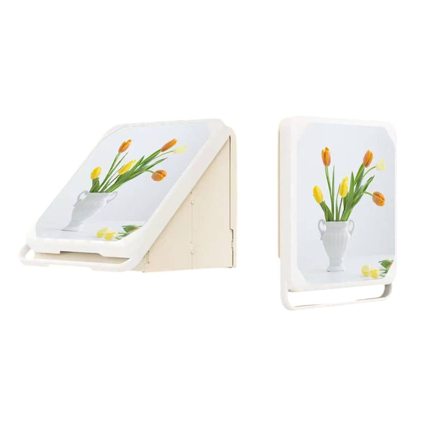 Bathroom Wall Mounted Folding Storage Box - Orange and Yellow Tulips Print