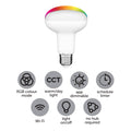 Arlec Grid Connect Smart R80 LED 9W 806lm CCT Globe E27 GLD315HA