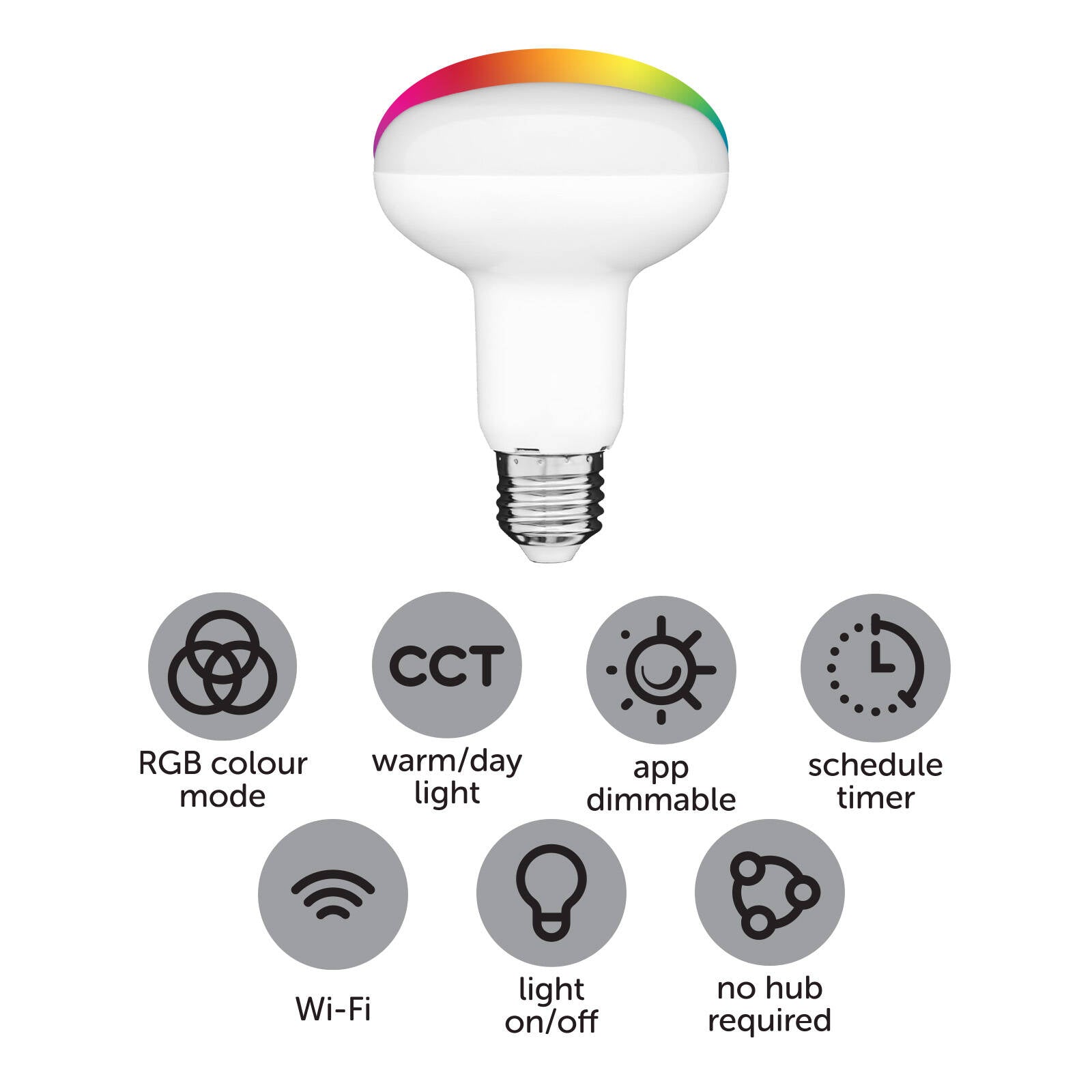 Arlec Grid Connect Smart R80 LED 9W 806lm CCT Globe E27 GLD315HA