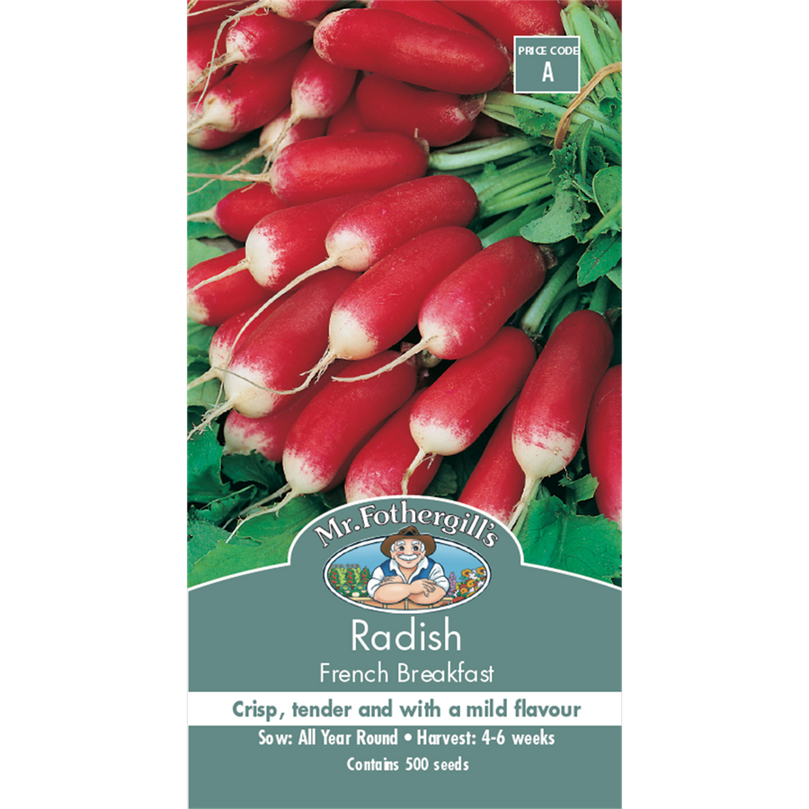 Mr Fothergill French Breakfast Radish Seeds 75mm Red Crisp Flavor - SuperSaverAU - view 1
