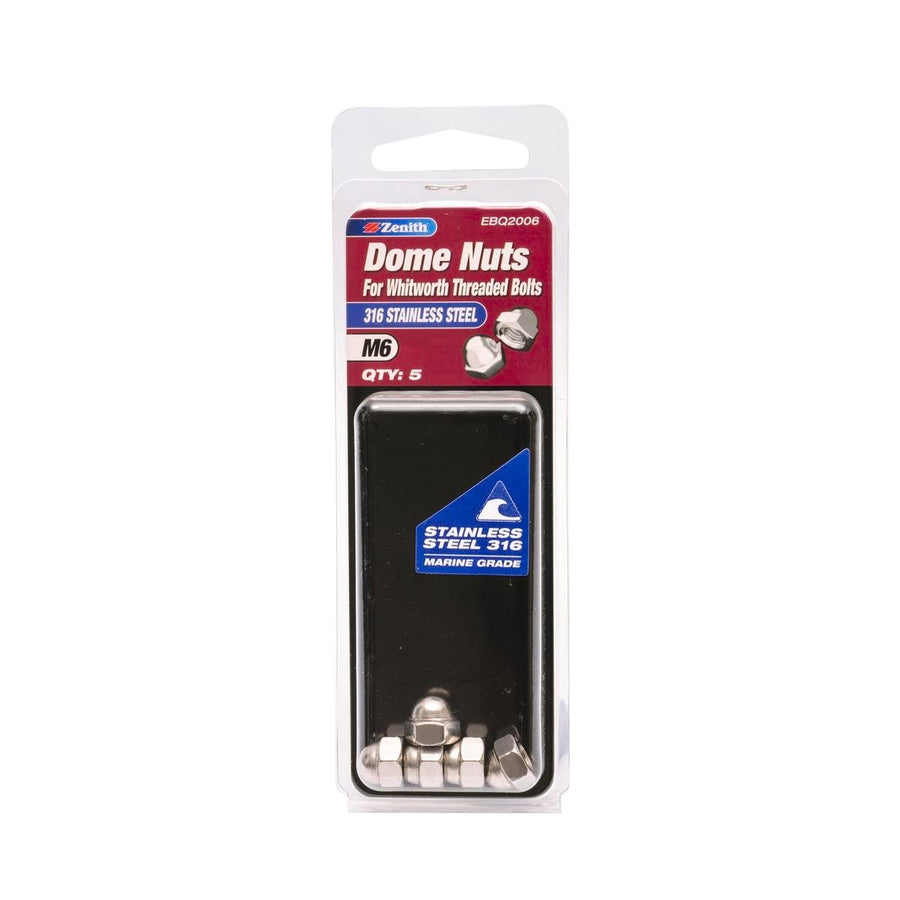 Zenith M6 Dome Nut 316 Stainless Steel 5 Pack Corrosion Resistant - SuperSaverAU - view 1