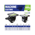 Easyroll 50mm Black Nylon Fixed Machine Castor, 300kg Load
