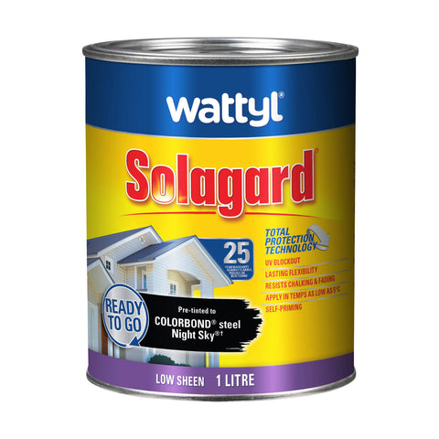 Wattyl Solagard 1L Night Sky Low Sheen Pre-Tinted Exterior Paint