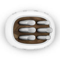 Smeg 50s Retro Style 6 Piece Knife Block Set - White with Acacia Wood Top - KBSF02WH