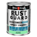 White Knight Rust Guard 1L Accent Gloss Epoxy Enamel Paint, Solvent-Based, One-Step for Metal Surfaces
