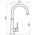 Oliveri Essente gooseneck mixer tap - 316 Stainless Steel, WELS 5 Star, lead-free, 6L per minute - SS31620
