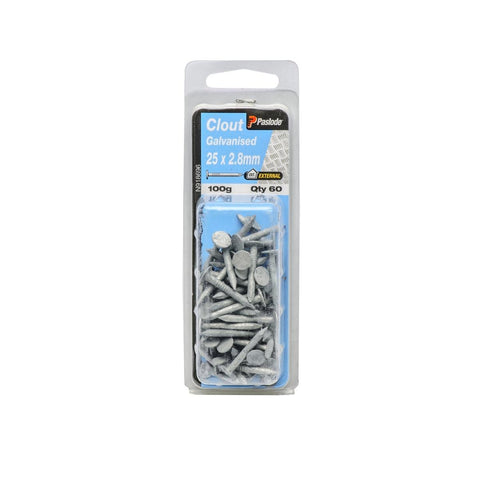 Paslode Galvanised Clouts 25mm 2.8mm 100g Corrosion Resistant 60 Pack - SuperSaverAU - view 1