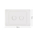 DETA White Double Switch - 2 Gang Polycarbonate Horizontal 240V