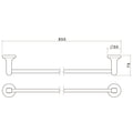 Caroma Sahara 800mm Single Towel Rail, Solid Brass Chrome