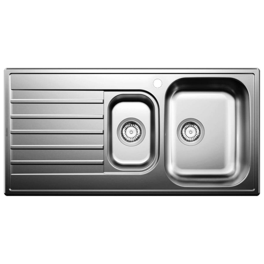 Blanco Livit II 6S Topmount Sink - 1 and 3/4 Bowl, Left Hand Drainer, Stainless Steel - 528222