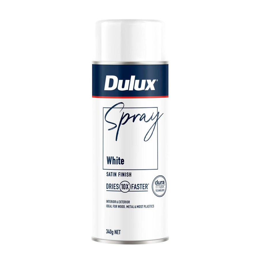 Dulux 340g White Satin Spray Paint - 340g - Smooth Satin Finish - Quick-Drying - SuperSaverAU - view 1