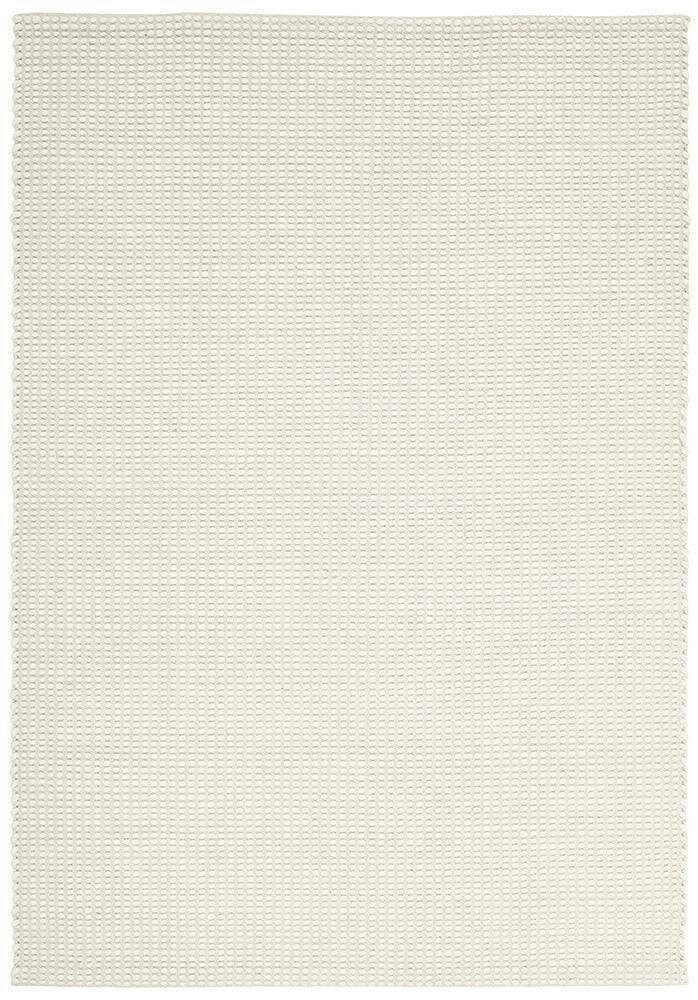 Rug Culture Skandi Large Rug 280x190cm - Natural White Wool, Hand Loomed Flatwoven - SKAN300WHI280X190
