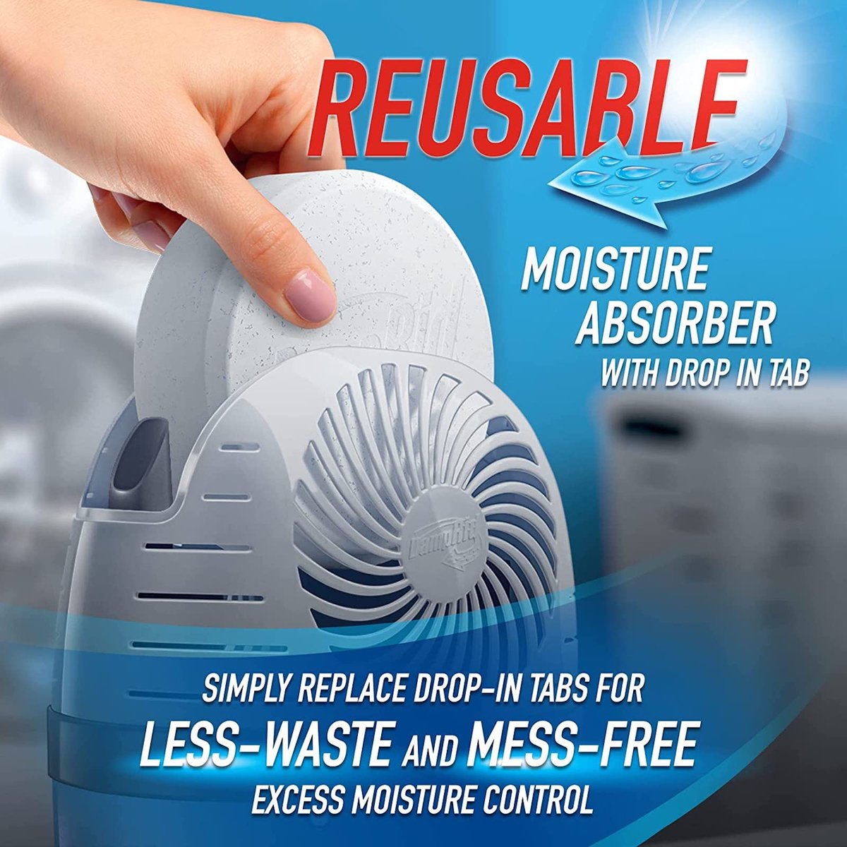 Damprid Reusable Moisture Absorber Drop-In Tab Starter - 1 Tab - 170mm x 220mm - Fresh Scent - Eliminates Musty Odours - SuperSaverAU - view 2