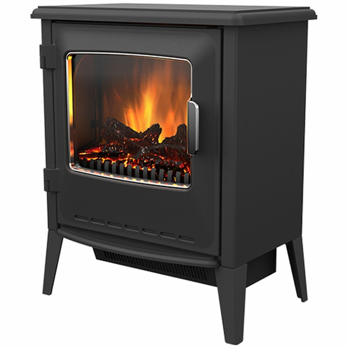 Dimplex Riley 2kW Electric Fire - Black with Chrome Accents, 2 Heat Settings, Optiflame LED Logs - RLY20-AU
