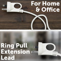 Arlec 10m White Ring Pull Extension Lead 10A 240V PVC Indoor