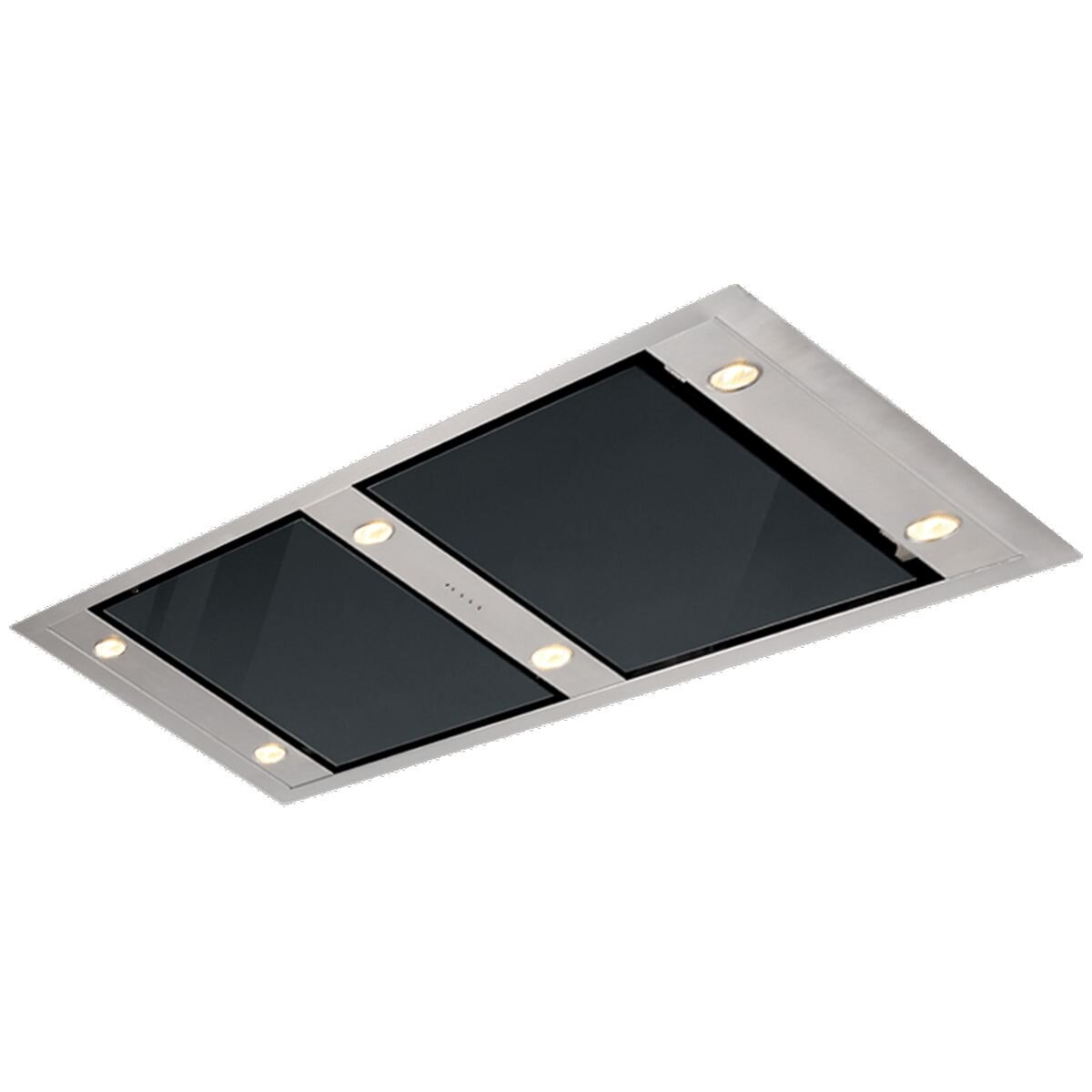 Schweigen 120cm Ceiling Cassette Rangehood - Black Glass, 3000m³/h, Twin Motors - UM422G-12SP2PAK
