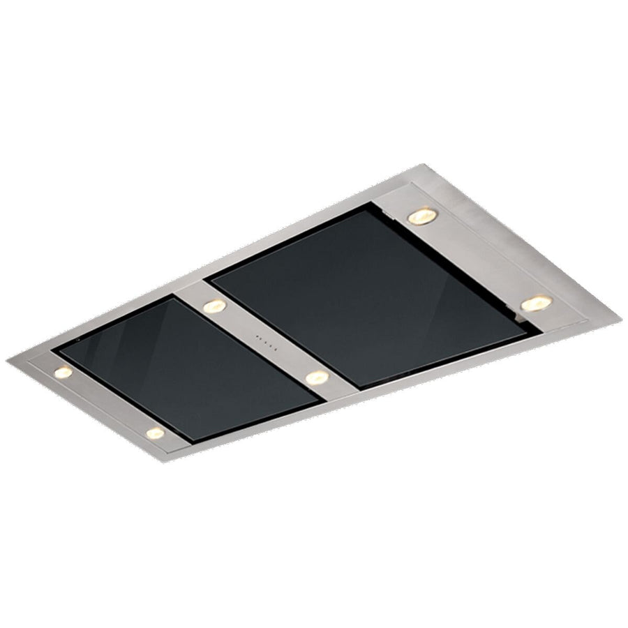 Schweigen 120cm Ceiling Cassette Rangehood - Black Glass, 3000m³/h, Twin Motors - UM422G-12SP2PAK